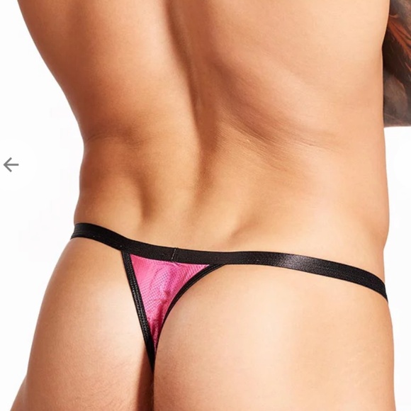 Men's Bodyaware Rip Stop Logo Nylon Thong in White or Magenta - Size Small, NWT - Picture 7 of 8
